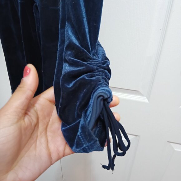 Vintage Velvet Navy Blue Skort Romper - Picture 4 of 7